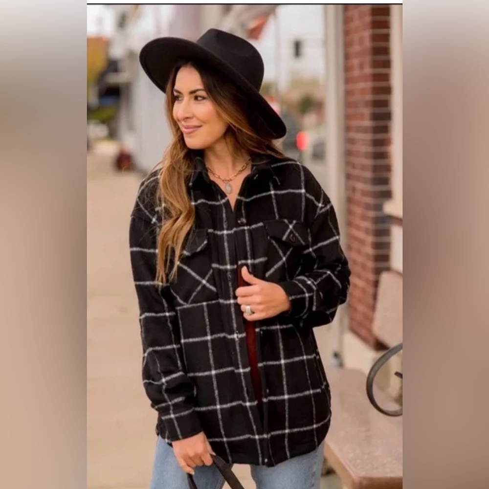 Staccato Black and White Plaid Jacket Size Small